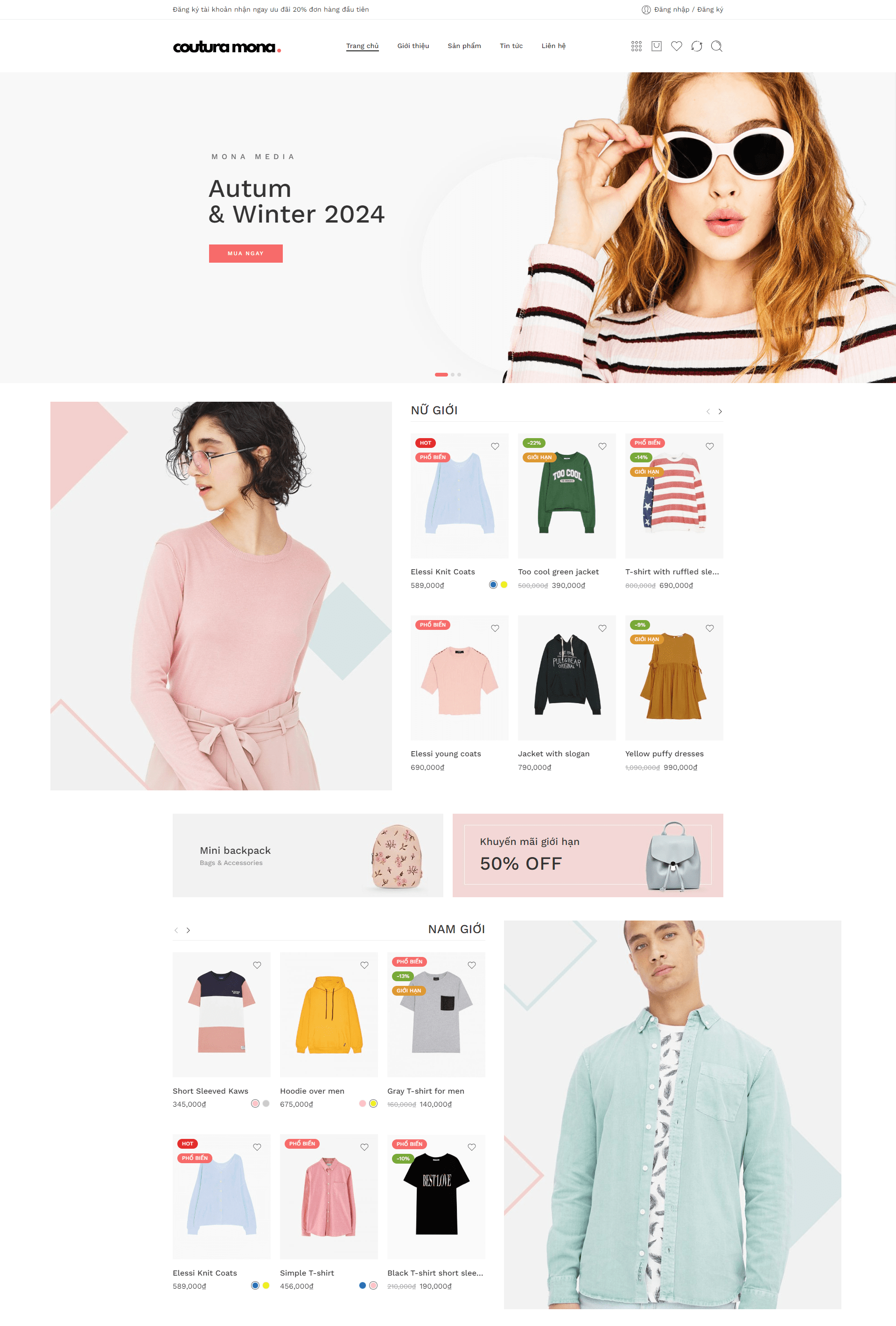 Mẫu website thời trang đẹp 2