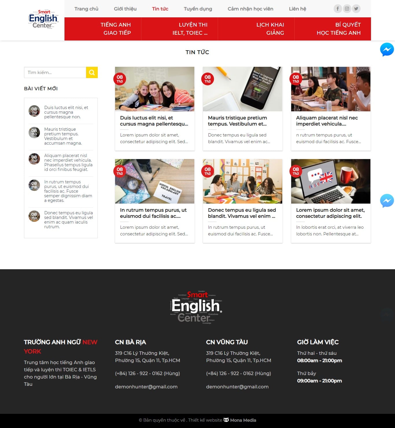 Mẫu website trung tâm Anh ngữ, luyện thi Mẫu website trung tâm Anh ngữ, luyện thi