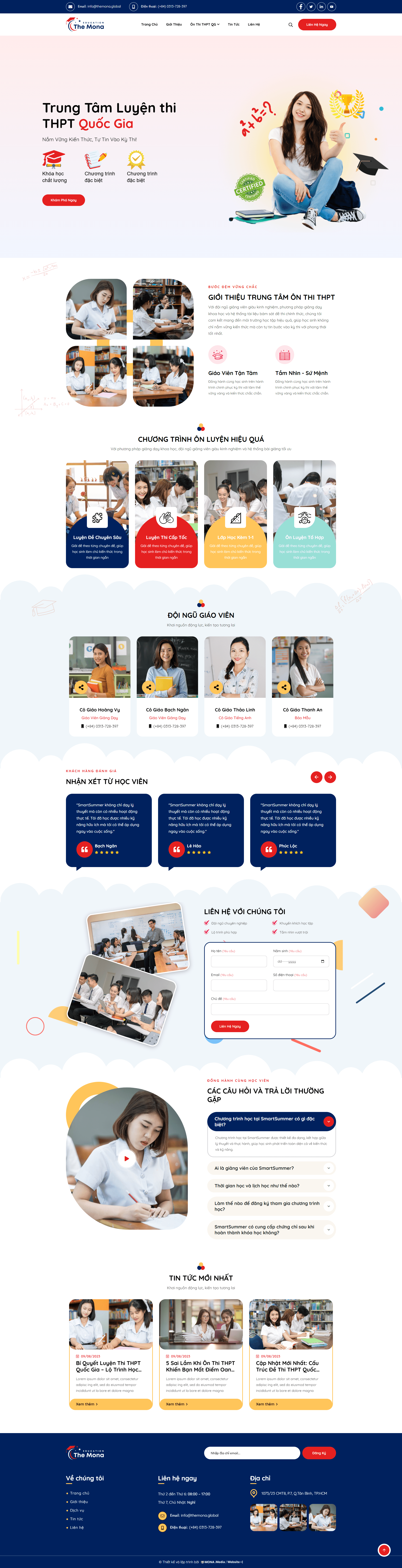 Mẫu website trung tâm luyện thi