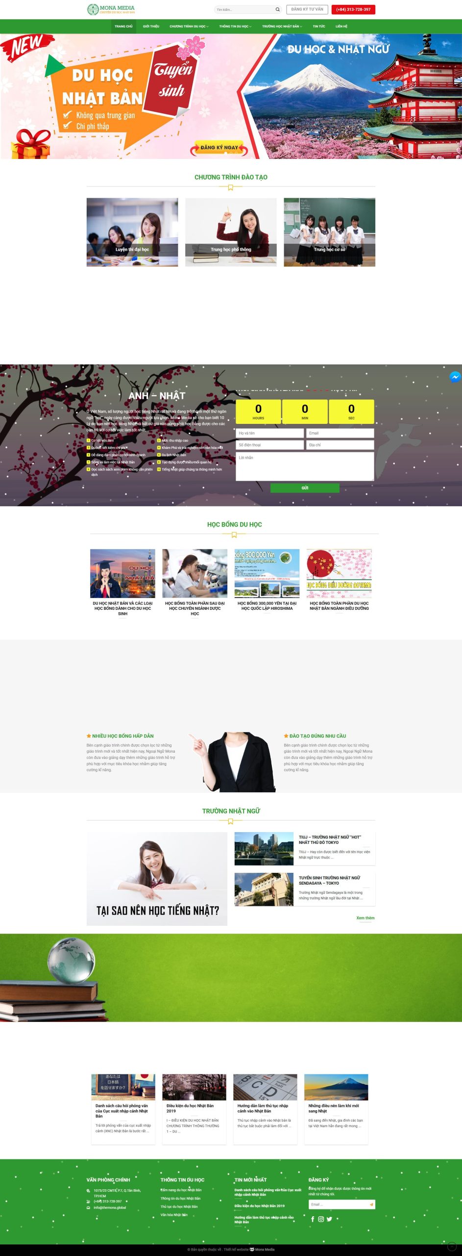 mẫu website tư vấn du học