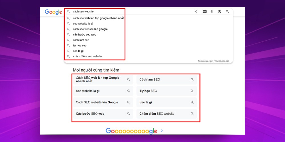 Tận dụng gợi ý của Google để nghiên cứu từ khóa SEO Youtube Tận dụng gợi ý của Google để nghiên cứu từ khóa SEO Youtube
