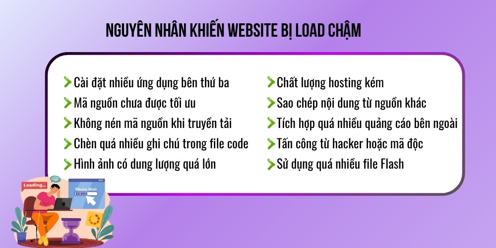 Nguyên nhân website tải chậm