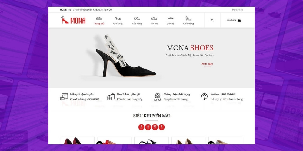 Các chức năng cần được tích hợp trên web bán giày dép