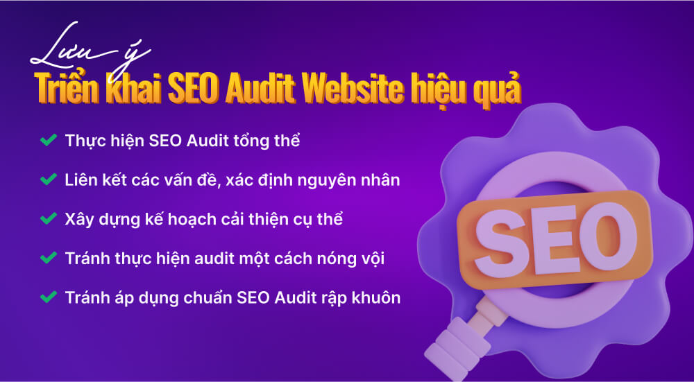 Những lưu ý triển khai SEO Audit website