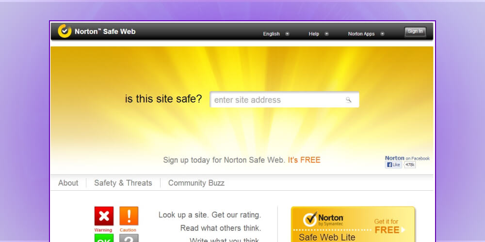 Norton Safe Web là công cụ kiểm tra link virus hiệu quả