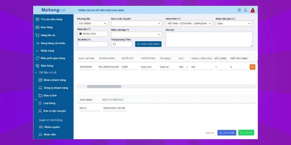 Mekong Soft là một trong các phần mềm Logistics uy tín nhất hiện nay