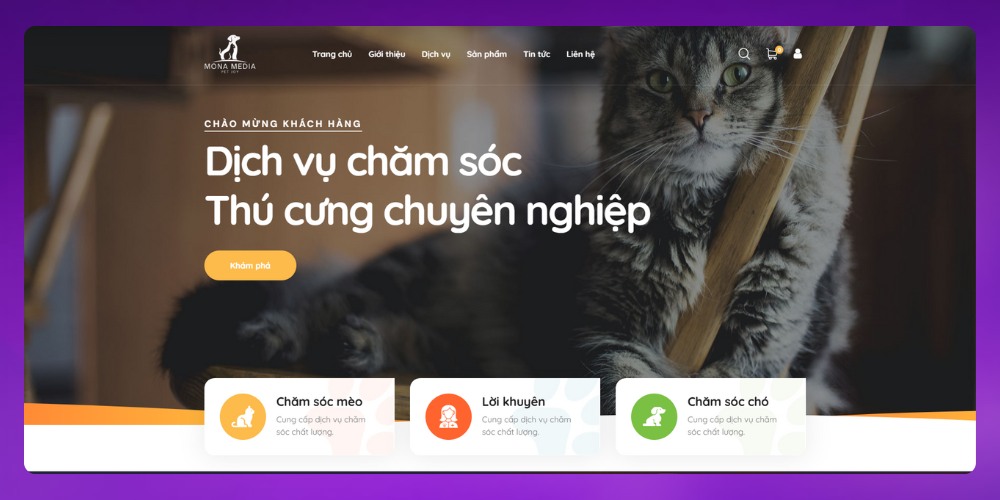 Quảng bá thương hiệu dễ dàng khi thiết kế website thú cưng