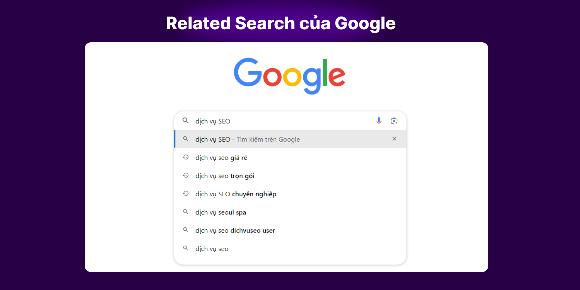 Related Search to của Google Search