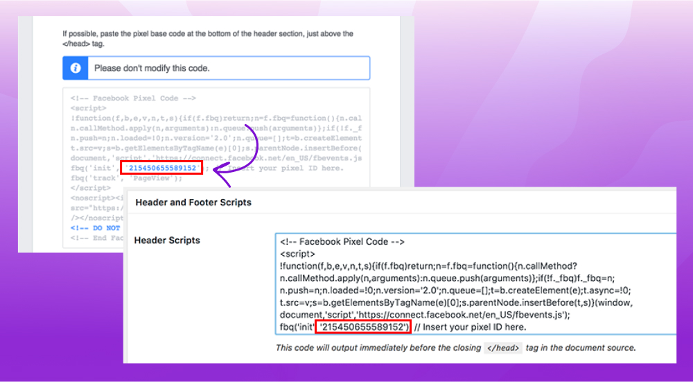 Sao chép code Pixel Facebook lên website