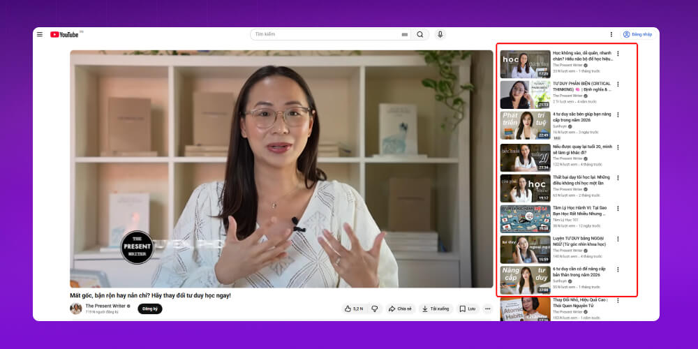 SEO đề xuất Youtube