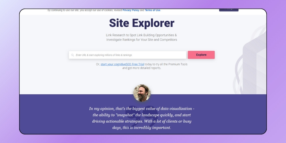 Công cụ check backlink Site Explorer