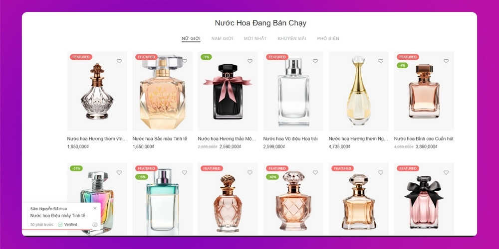 Tại sao nên thiết kế website bán nước hoa