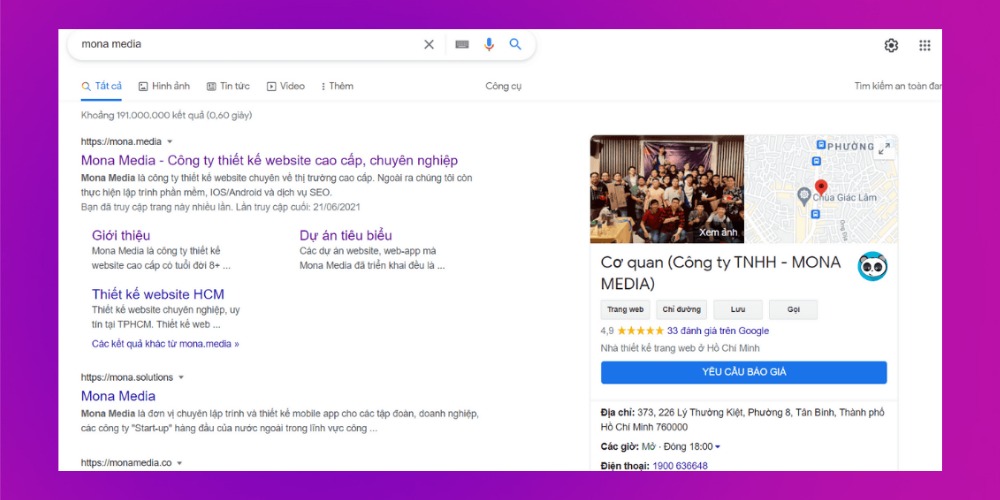 Thành quả áp dụng cách đăng ký Google Business
