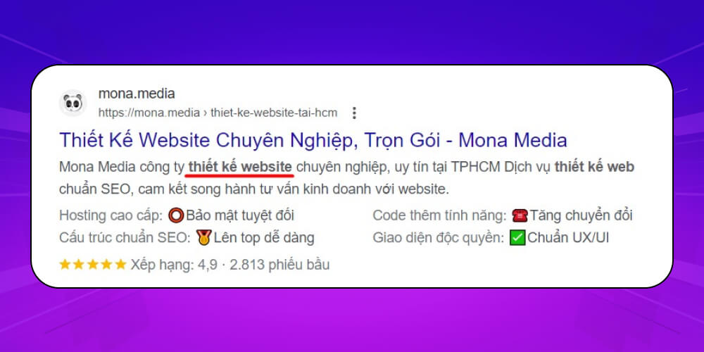 Thẻ mô tả cần phải chứa từ khoá chính