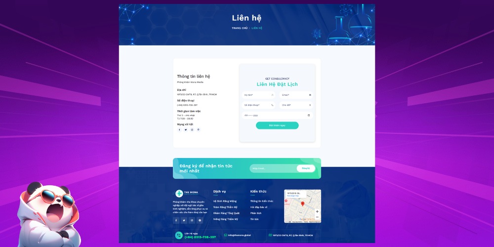 Tính năng liên hệ và bản đồ nên được tích hợp trong web nha khoa