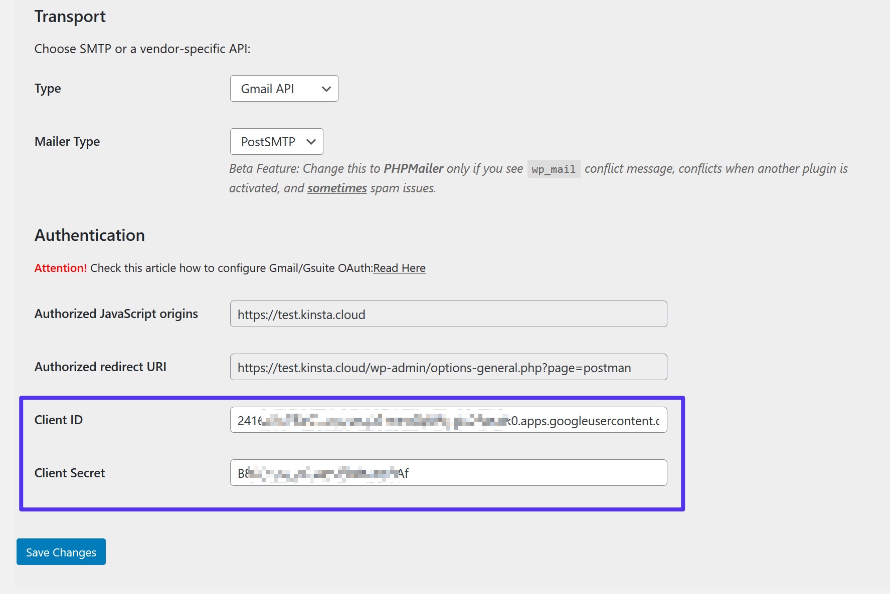 Thêm ID Client vào Plugin