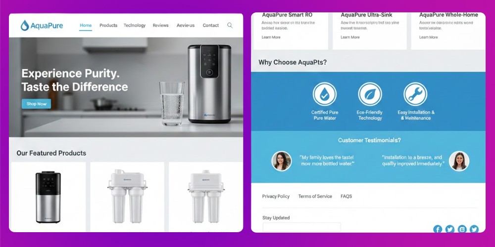 Thiết kế website bán máy lọc nước giao diện trực quan