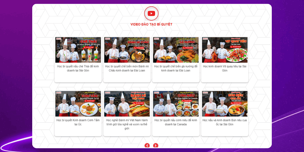 Thiết kế website hướng dẫn nấu ăn cần có các video hướng dẫn chi tiết