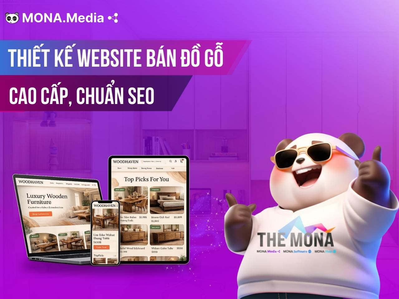 Thiết kế website bán đồ gỗ chuẩn SEO, cao cấp