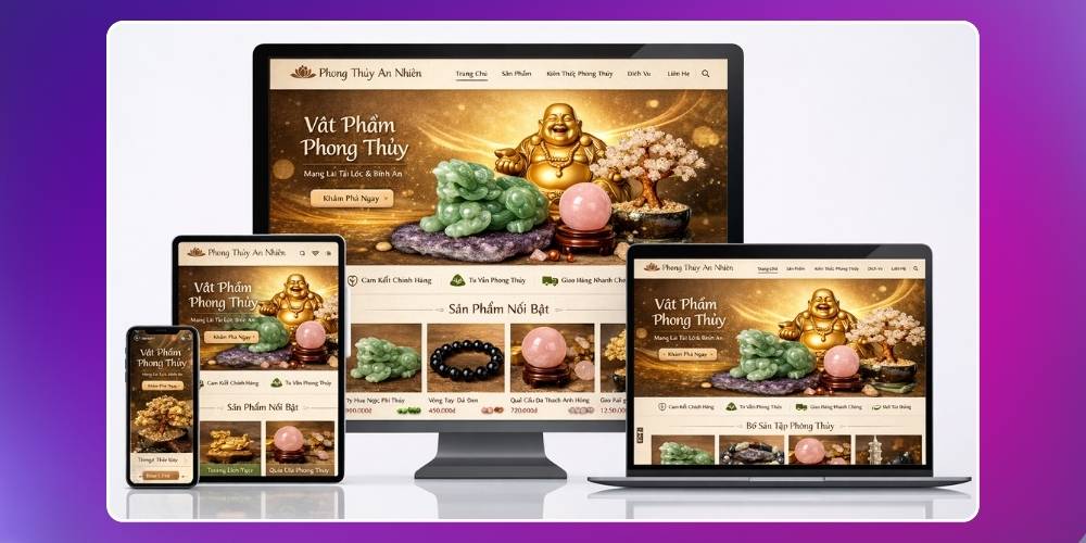 Thiết kế website bán đồ phong thuỷ đá quý resonsive