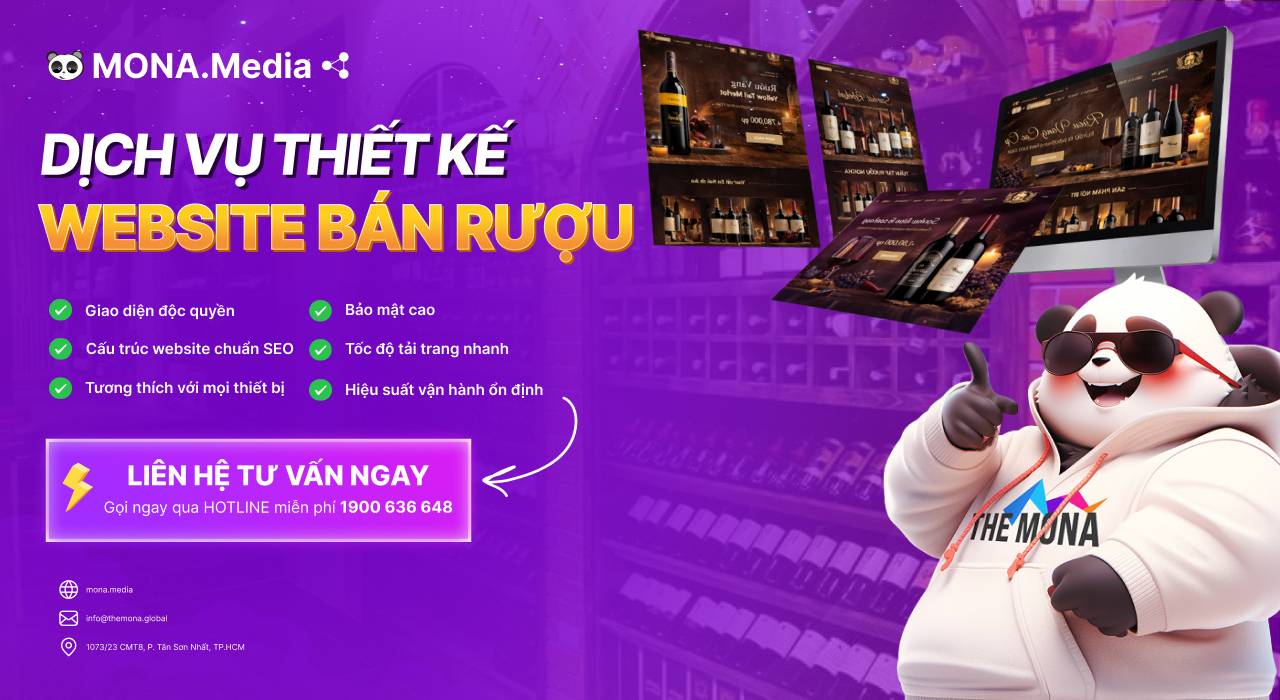 Dịch vụ thiết kế website bán rượu trọn gói, uy tín tại MONA