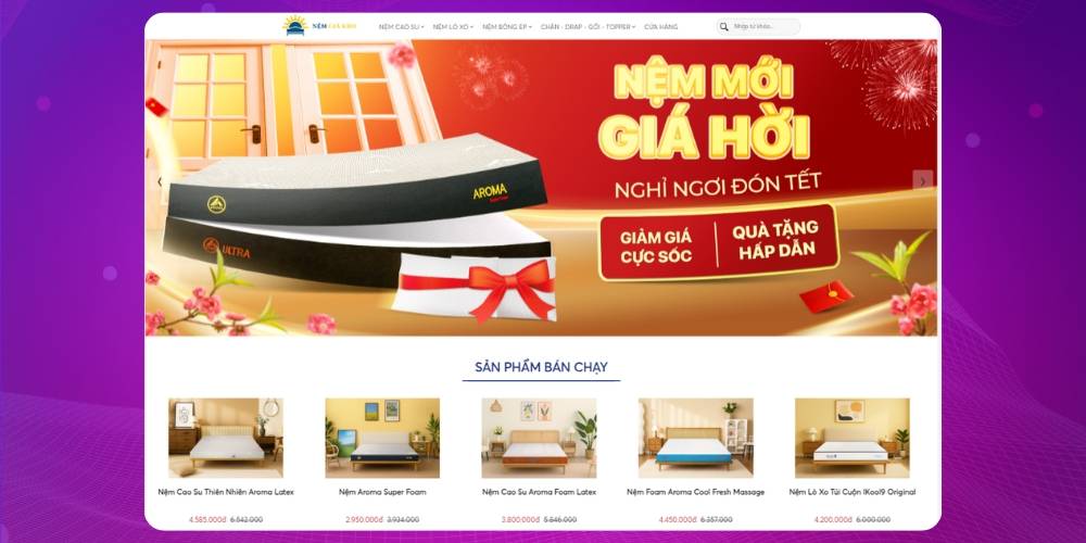 Thiết kế web bán chăn ga gối nệm giúp Tìm kiếm khách hàng hiệu quả