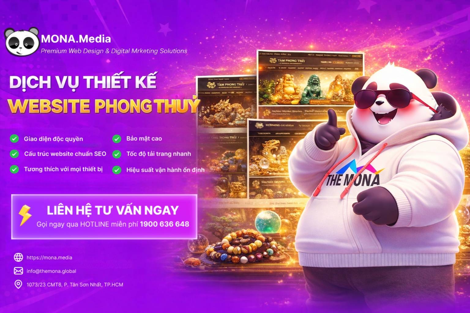 Thiết kế website bán đồ phong thuỷ cao cấp tại MONA