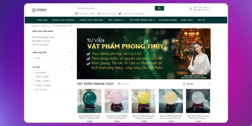 Thiết kế trang web phong thuỷ với giao diện thu hút
