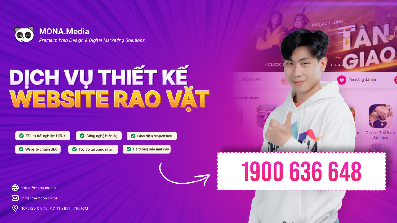 Liên hệ ngay để MONA tư vấn miễn phí cho bạn Thiết kế website rao vặt chuẩn SEO