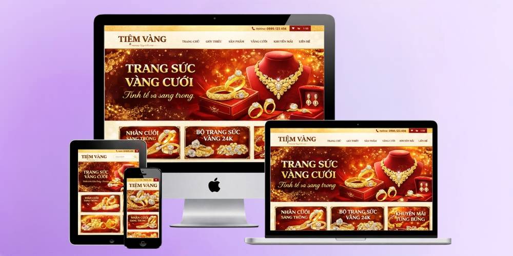 Thiết kế website cho tiệm vàng tương thích với nhiều thiết bị khác nhau