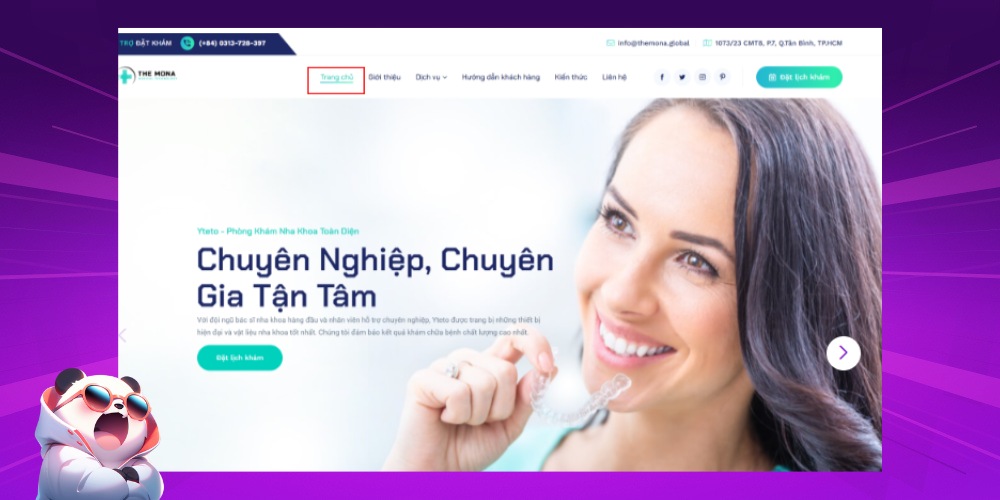 Chức năng trang chủ khi thiết kế website phòng khám nha khoa