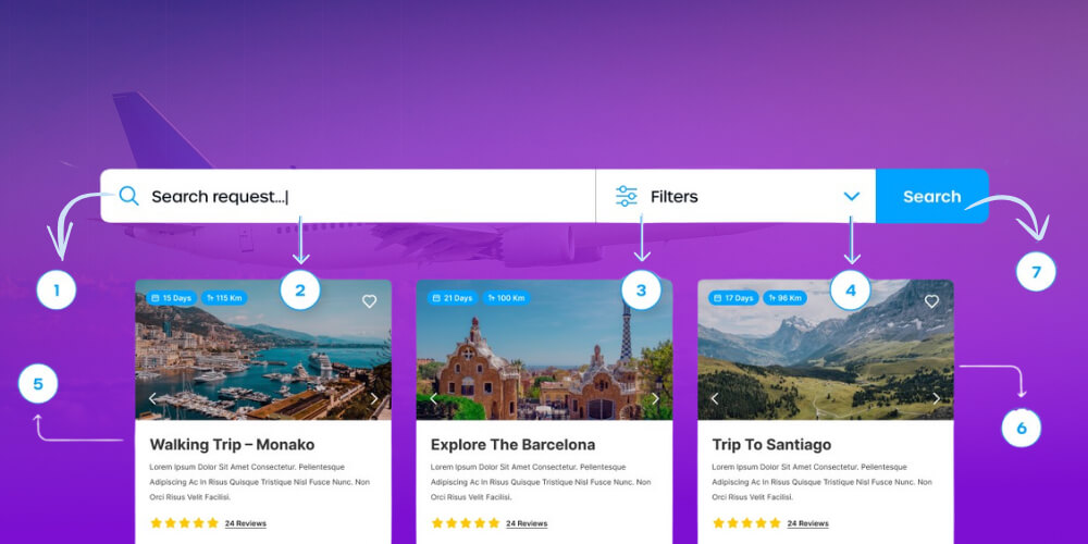 Tính năng tìm kiếm trên web du học