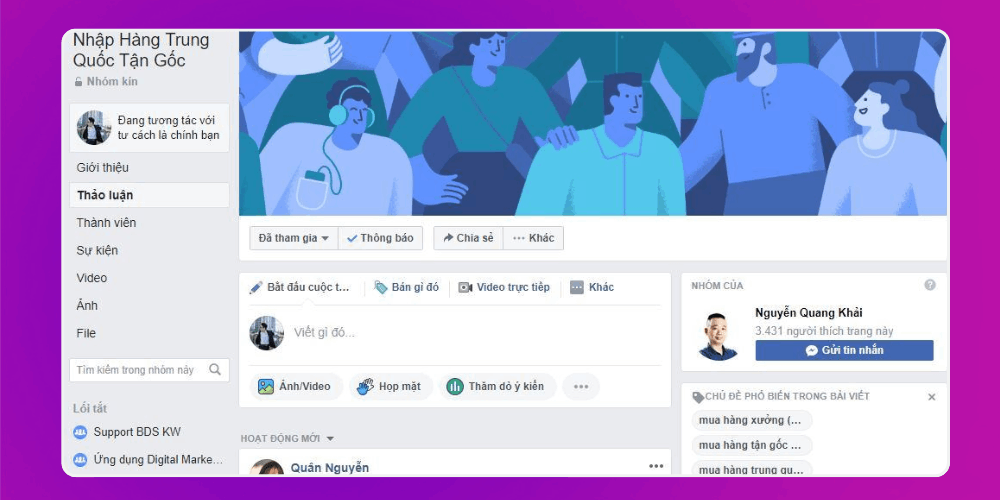 Tìm nguồn hàng Trung Quốc giá rẻ trên các nhóm facebook