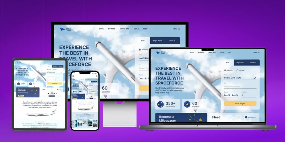 Thiết kế trang chủ web bán vé máy bay