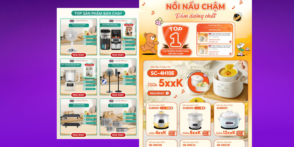 Trưng bày sản phẩm ấn tượng