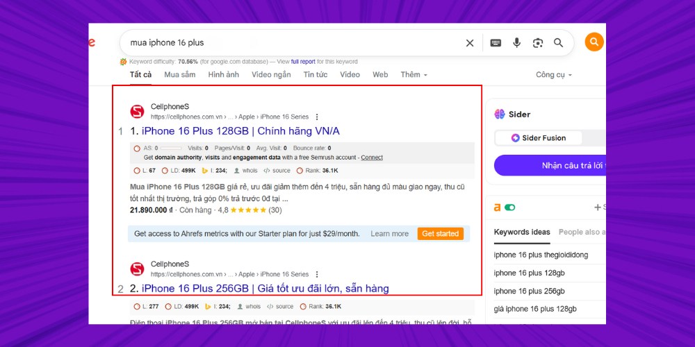 Lỗi keyword cannibalization: Từ khóa xếp hạng cao và cạnh tranh với nhau