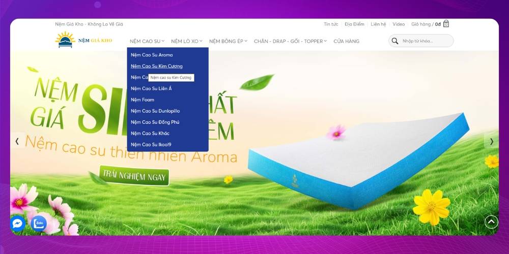 Thiết kế web chăn ga gối nệm với bộ lọc thông minh