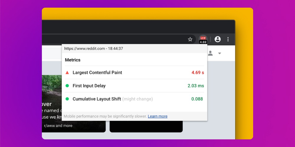 Xem core web vitals bằng extension trên chrome