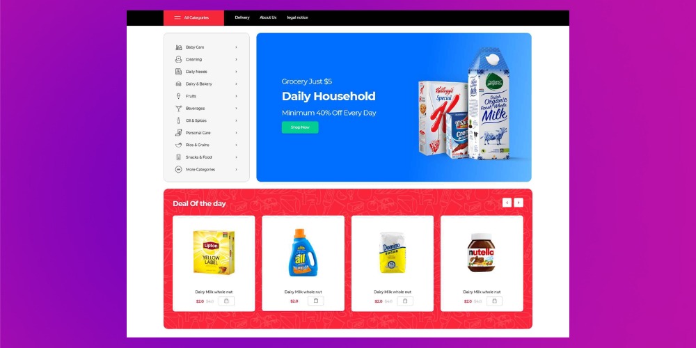 Thiết kế website bán tạp hóa online chuẩn SEO và Responsive