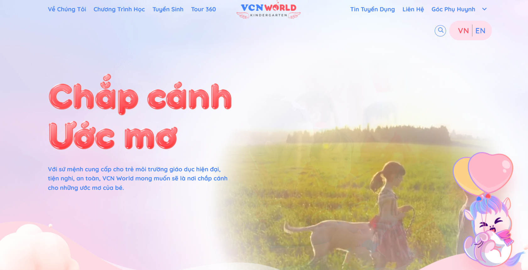 website trường mầm non VCN World