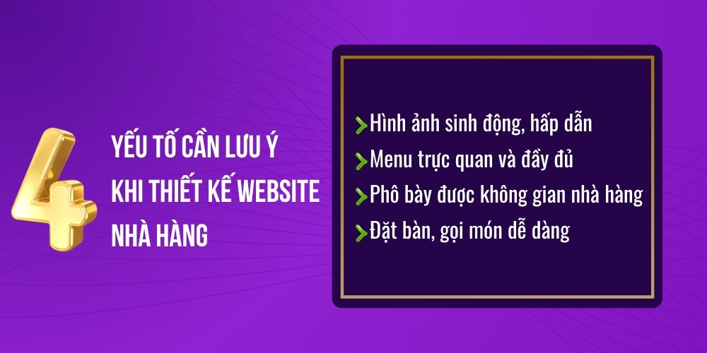 Các yếu tố cần lưu ý khi thiết kế website nhà hàng