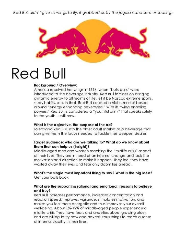 mẫu communication brief của redbull