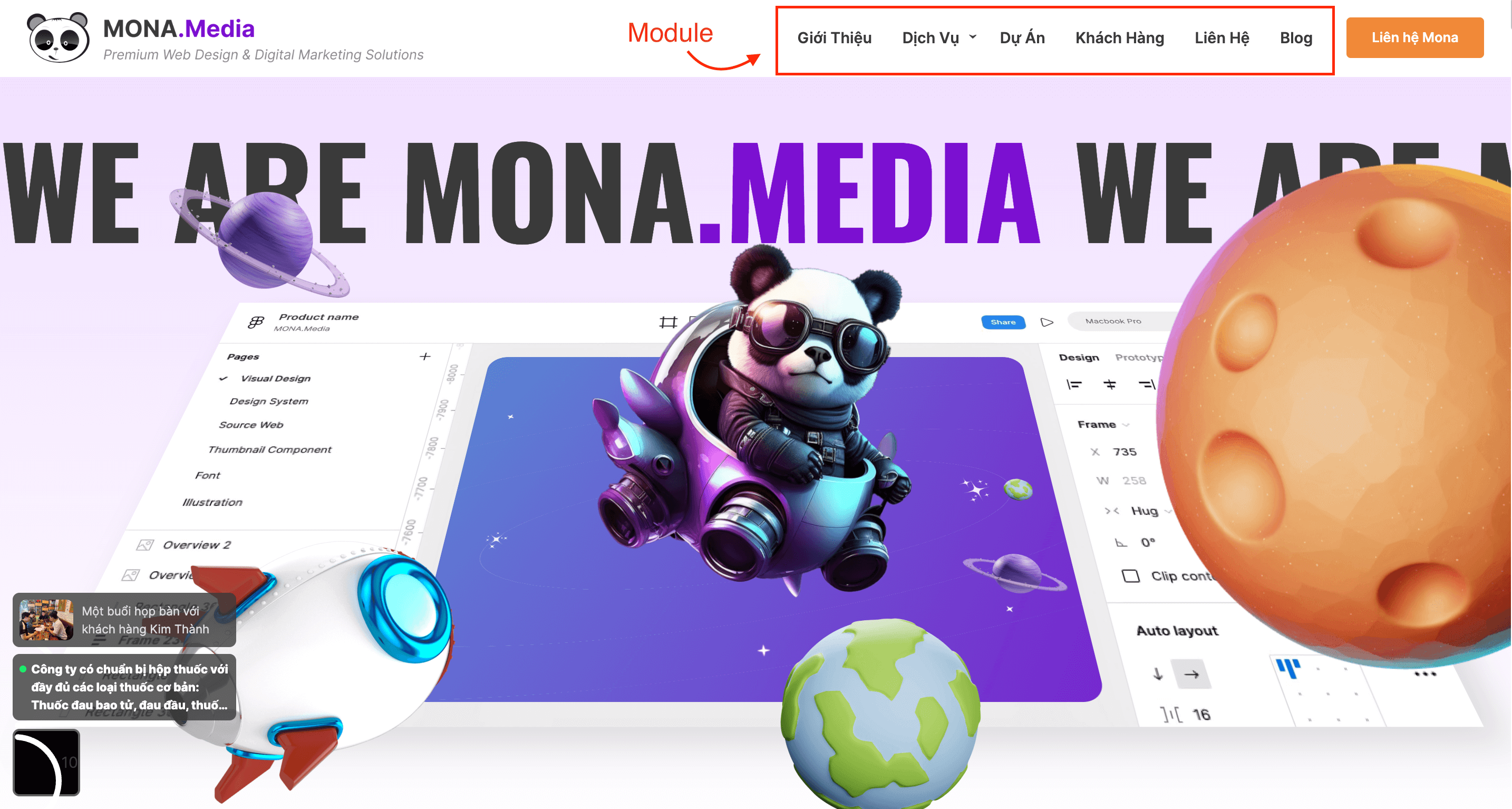 các module tại trang web Mona