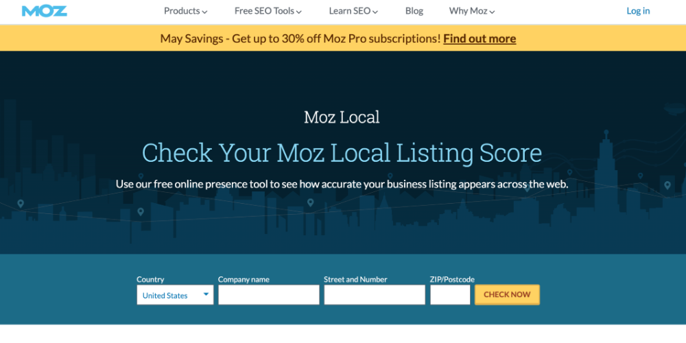 công cụ seo moz local listing score