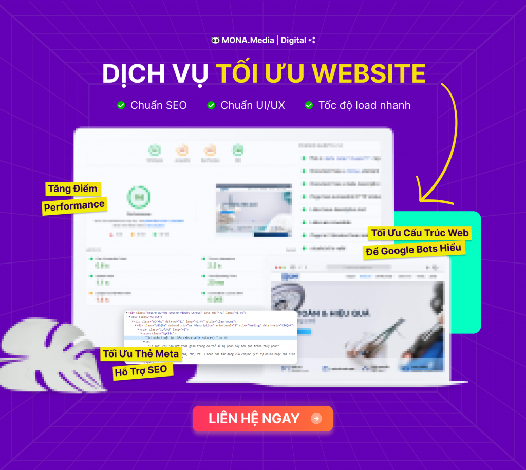 dịch vụ tối ưu website mona media