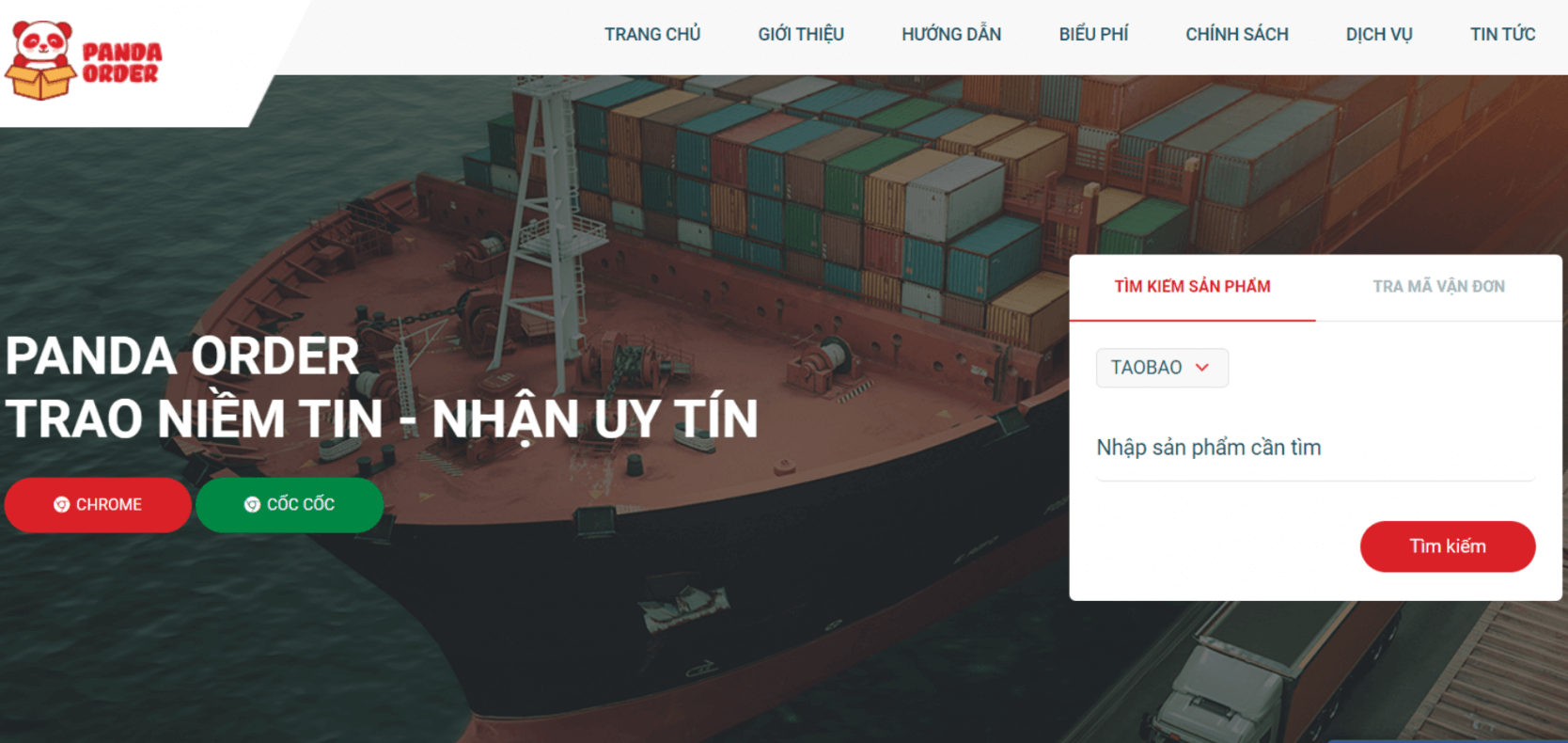 Dự Án Website Nhập Hàng Trung Quốc - Panda Order