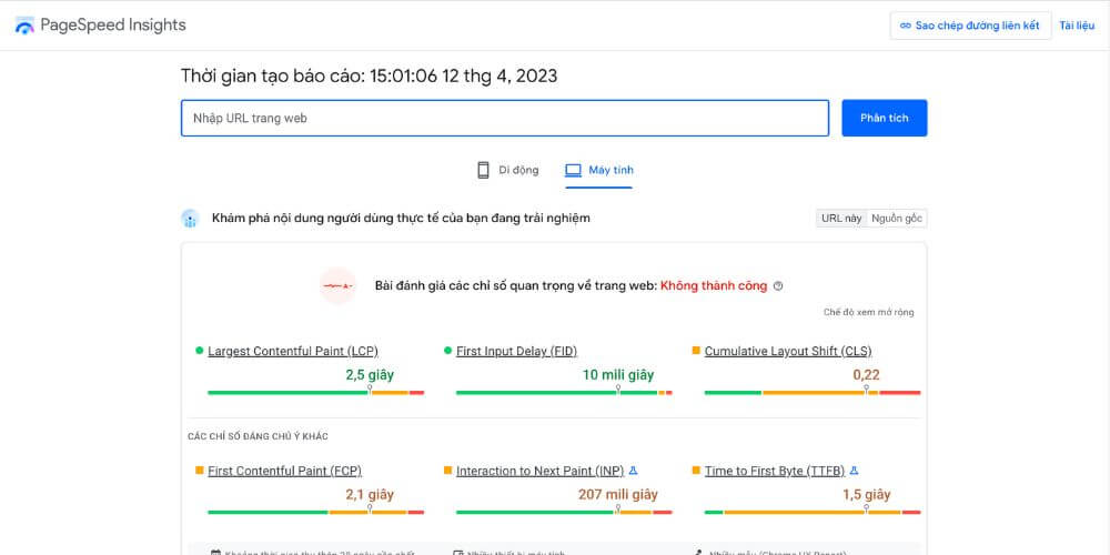 phần mềm seo google pagespeed insights