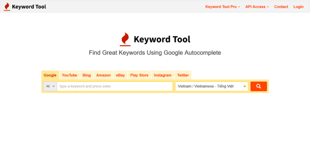 công cụ tìm kiếm từ khóa seo keyword tool