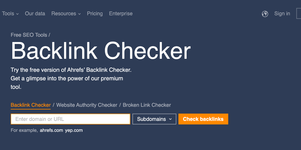 phần mềm seo ahrefs backlink checker