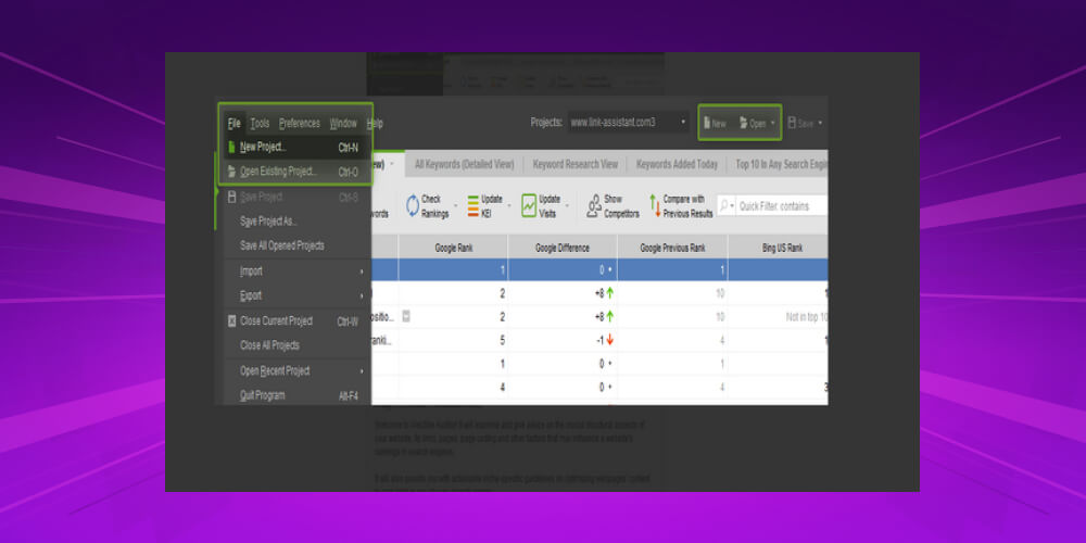 Tạo Project trong SEO PowerSuite